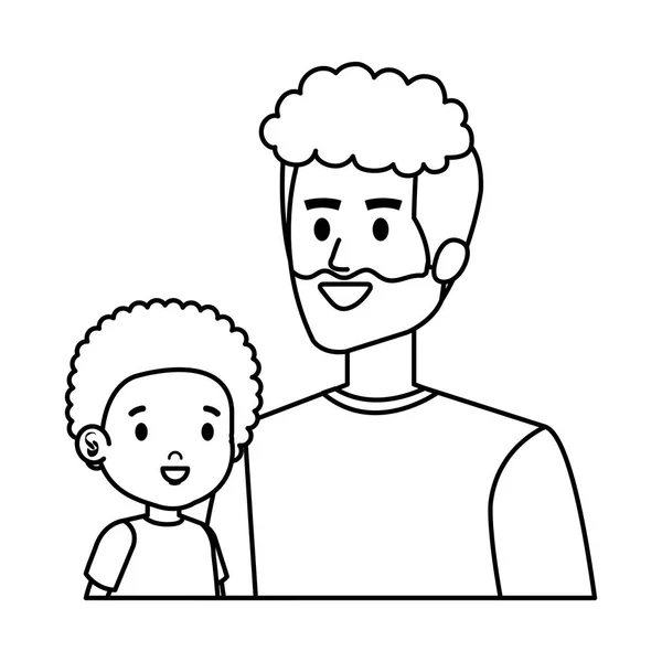 Young father with son characters — Stock Vector
