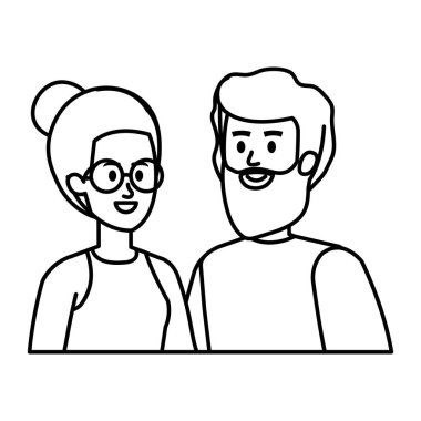 Genç çift avatarlar karakter