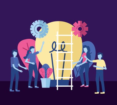 iş adamı ve kadın ampul