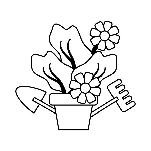 Jardinería flores herramientas — Archivo Imágenes Vectoriales