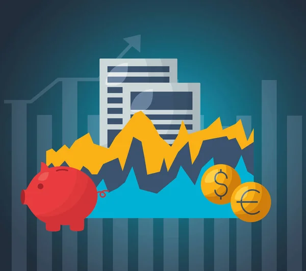 Mercado bursátil financiero — Archivo Imágenes Vectoriales