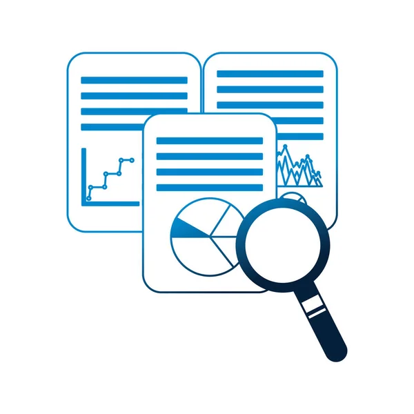 Dokument Bericht Diagramm Suche nach Informationen — Stockvektor