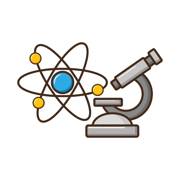 Molécula de microscópio de química científica —  Vetores de Stock