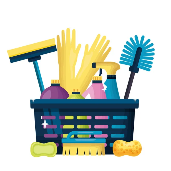 Spring cleaning tools — Stock Vector