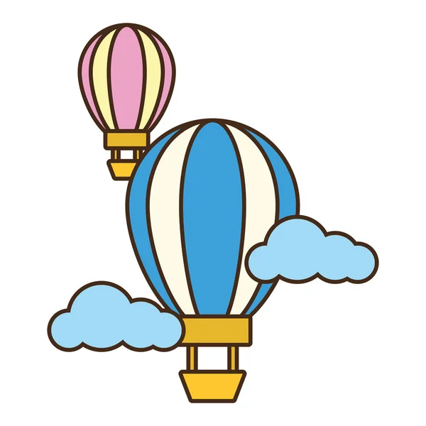 Hot air balloons sky — Stock Vector
