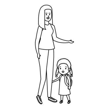 Küçük kızı olan genç bir anne.