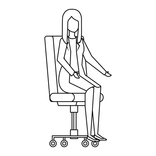 Mulher de negócios elegante sentado na cadeira de escritório —  Vetores de Stock