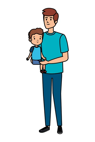 Young father with son characters — Stock Vector