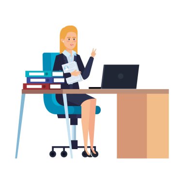 İşyerinde şık iş kadını