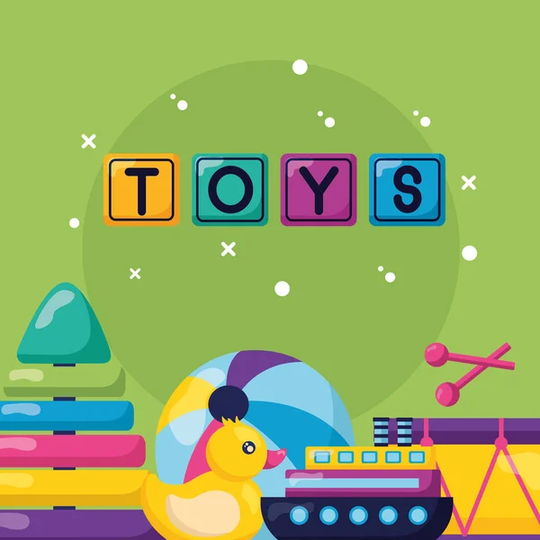 Çocuklar oyuncaklar tasarım — Stok Vektör