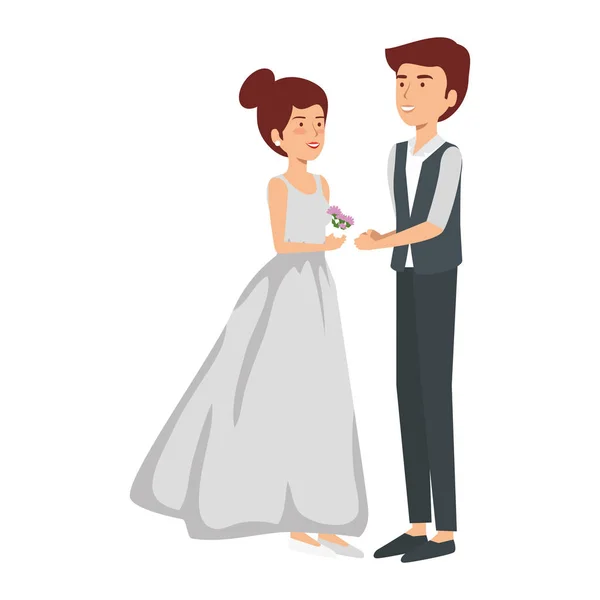 Personnages couple récemment mariés — Image vectorielle