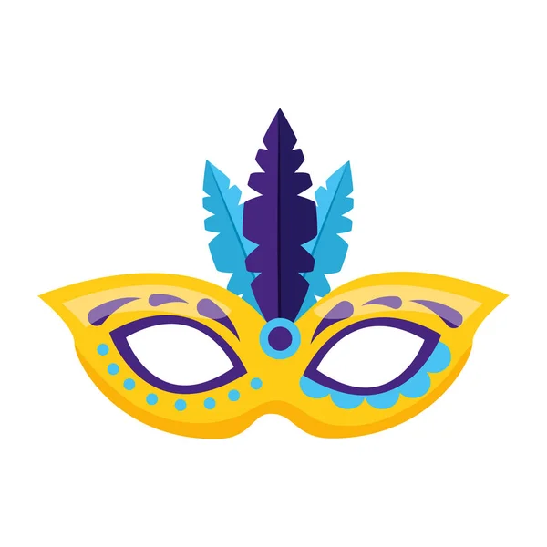 Mask with feather carnival — Stock Vector