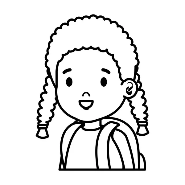 Pequeño africano niña niño carácter — Vector de stock