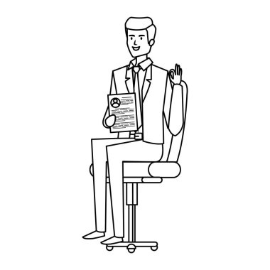 zarif işadamı ofis koltuğunda oturmak