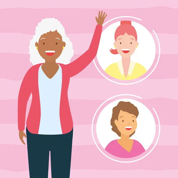 Diversidad mujer personas — Vector de stock