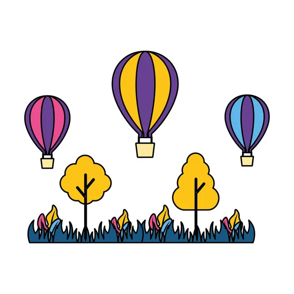 Horkovzdušných balónků — Stockový vektor