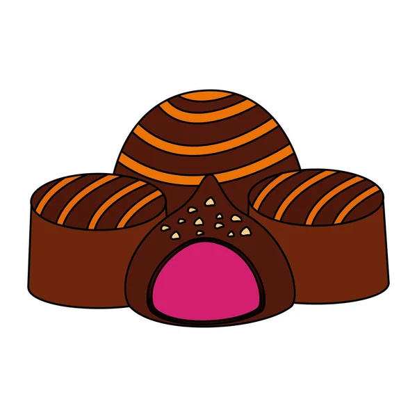 Karamelové čokolády sladké plněné — Stockový vektor
