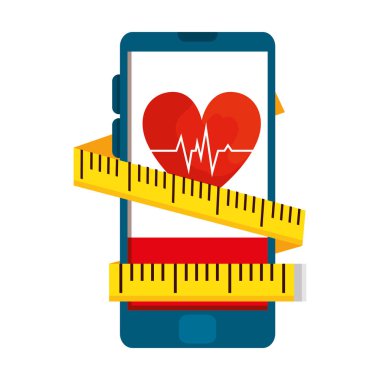 kalp kardiyo ve bant ölçüsü ile akıllı telefon