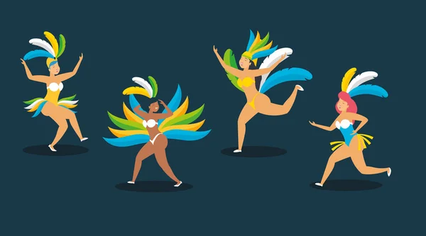 Танцююча Бразилія карнавал — стоковий вектор