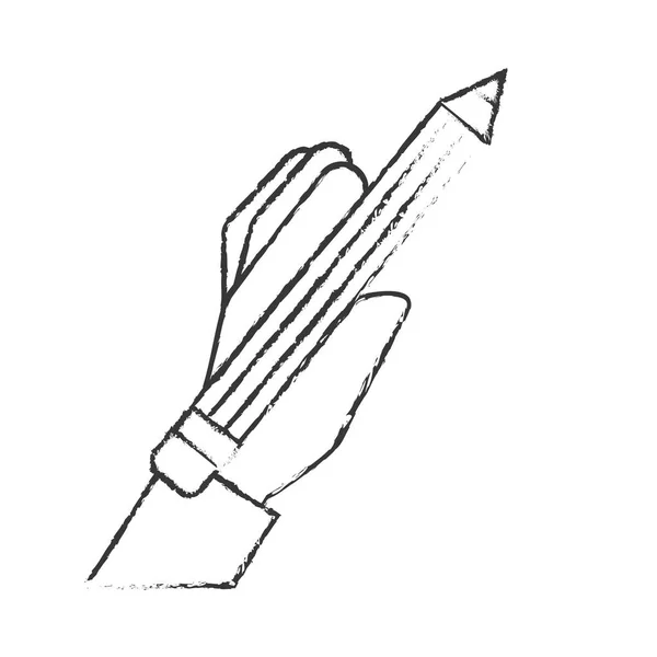 Diseño gráfico mano celebración lápiz — Vector de stock