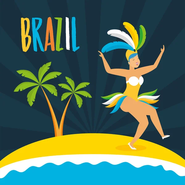 Bailarina carnaval do brasil —  Vetores de Stock