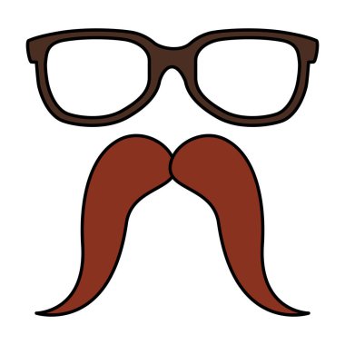 gözlük ve bıyık hipster tarzı