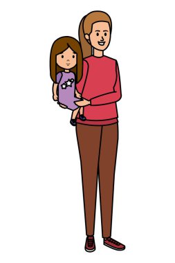 Küçük kızı olan genç bir anne.