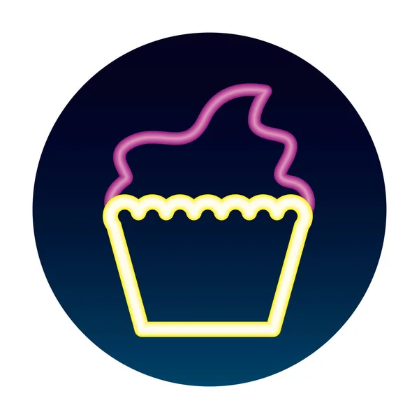 Neon brilhante sobremesa doce cupcake — Vetor de Stock