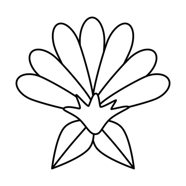 Vacker blomma med Leafs dekoration — Stock vektor
