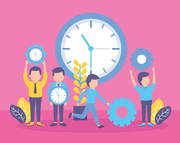 Επιχειρηματικούς ανθρώπους χρόνο ρολόι — Διανυσματικό Αρχείο