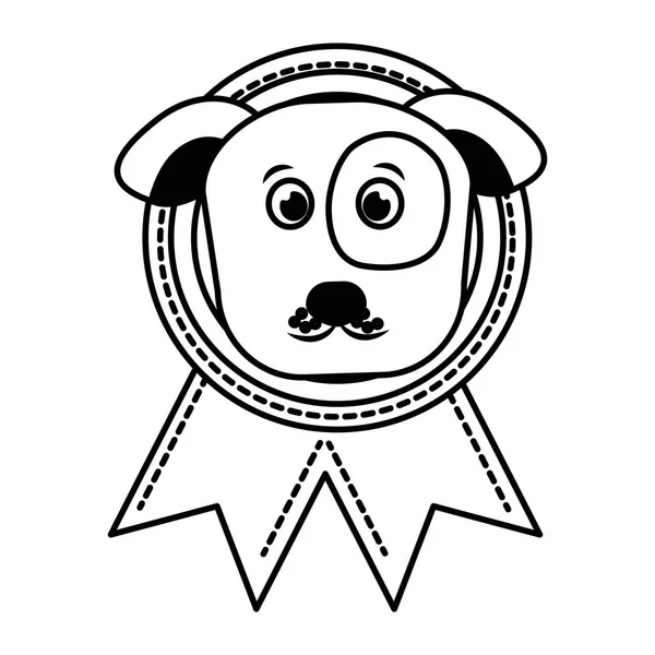Premio medalla con premio cabeza de perro — Archivo Imágenes Vectoriales