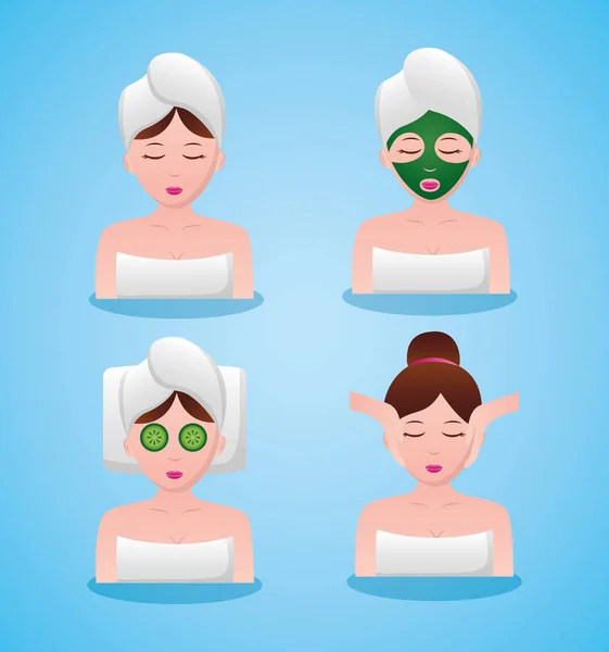 Women spa therapy — ストックベクタ