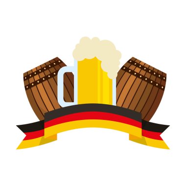 bira varil ve cam bardak köpük bayrak almanya şerit