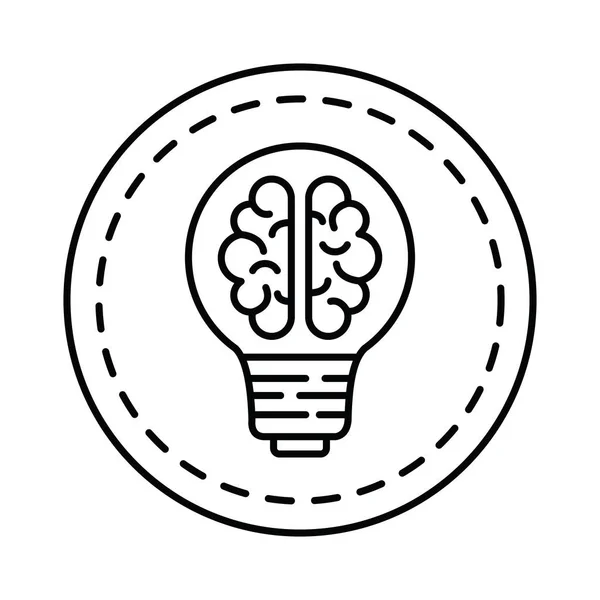 Brain human with bulb — Stock Vector