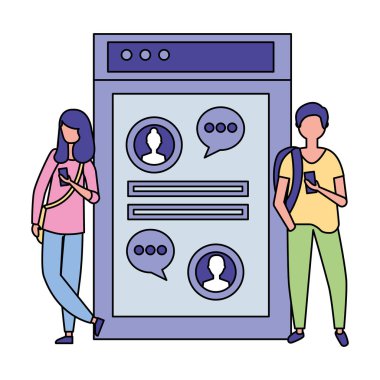 mobil sohbet kullanarak erkek ve kadın
