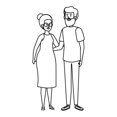 Genç çift avatarlar karakter