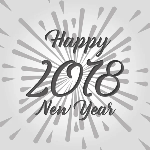 Feliz año nuevo 2018 tarjeta de texto celebración de diseño — Vector de stock