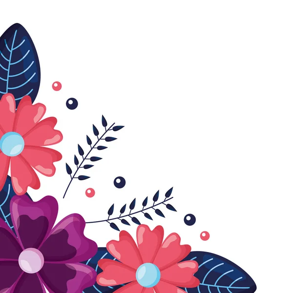 Hoek decoratie bloemen — Stockvector