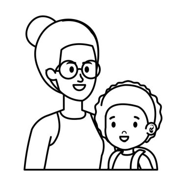 Küçük kızı olan genç bir anne.