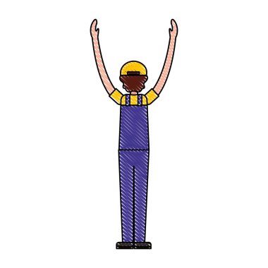 işçi avatar karakteri kadar elleri ile mekanik