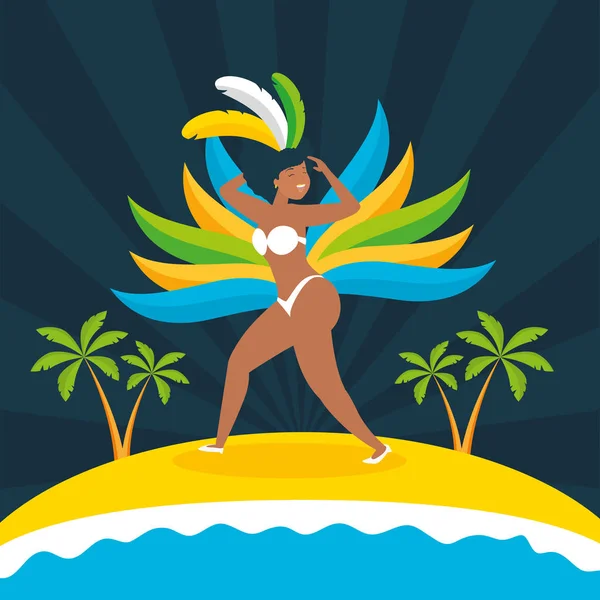 Tanečník brazilský karneval — Stockový vektor