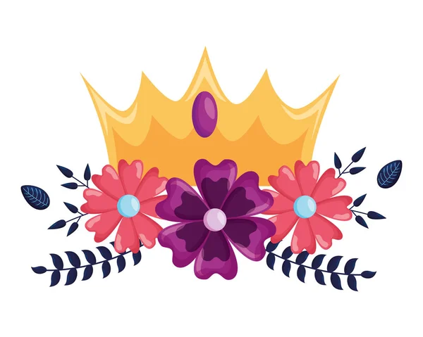Crown luxury flowers — Stock Vector