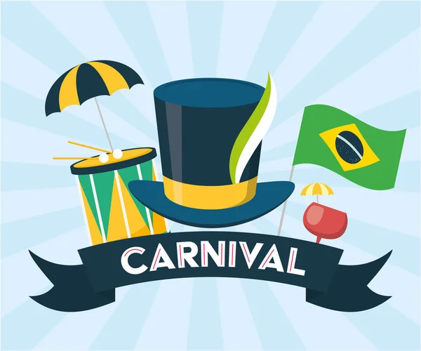 Brazilië Carnaval Festival — Stockvector