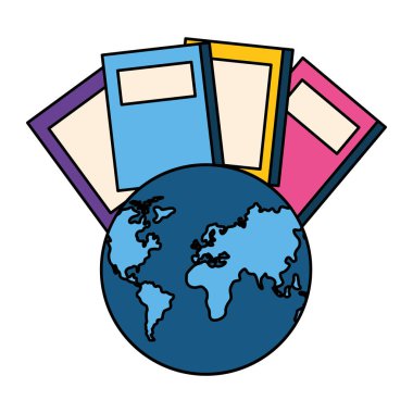 gezegen dünya izole simgesi ile kitap