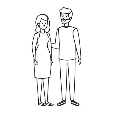 Genç çift avatarlar karakter