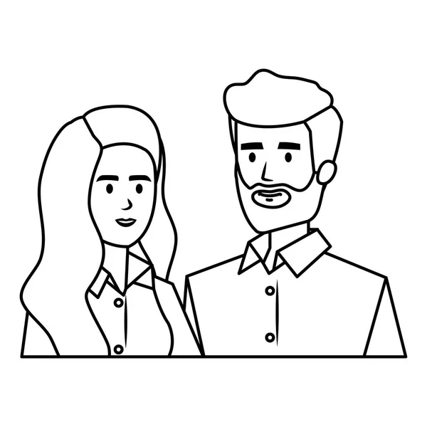 Üzleti pár avatar karakter — Stock Vector
