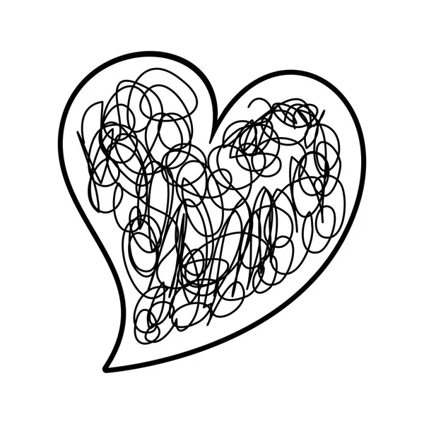 Coeur amour romance passion doodle image — Image vectorielle