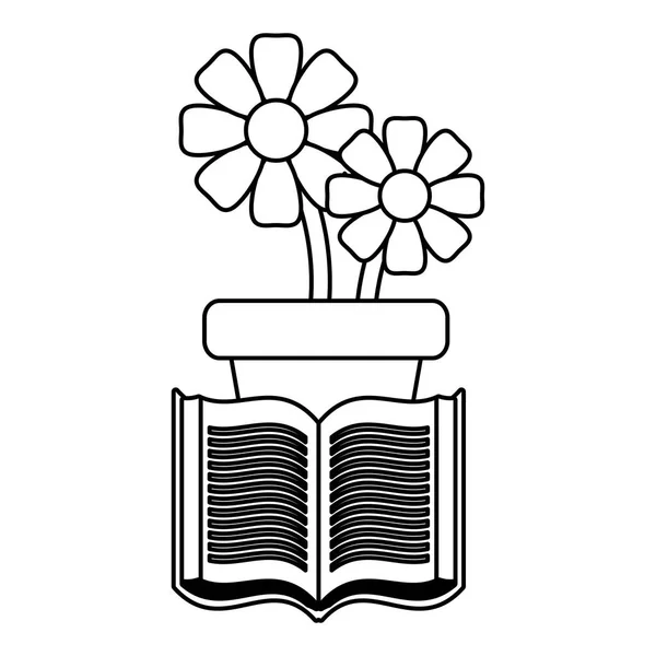 盆花和书 — 图库矢量图片