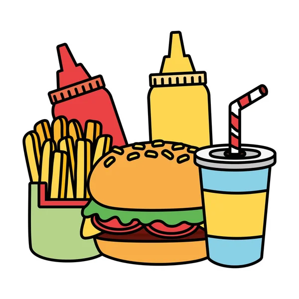 Fast food set — Stock Vector