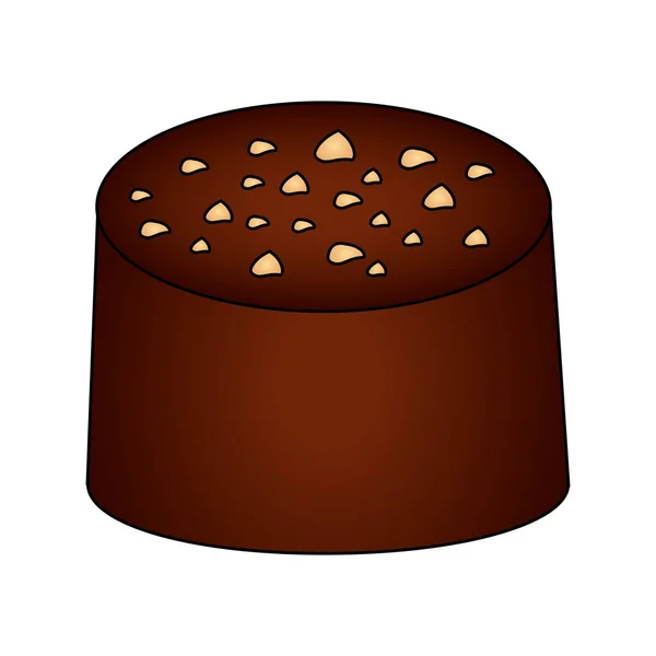 Zoete taart van chocolade geïsoleerde pictogram — Stockvector